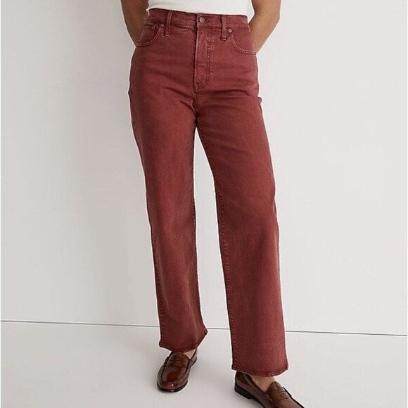 Madewell Women's Flare Jeans in Rust Red - Picture 1 of 13